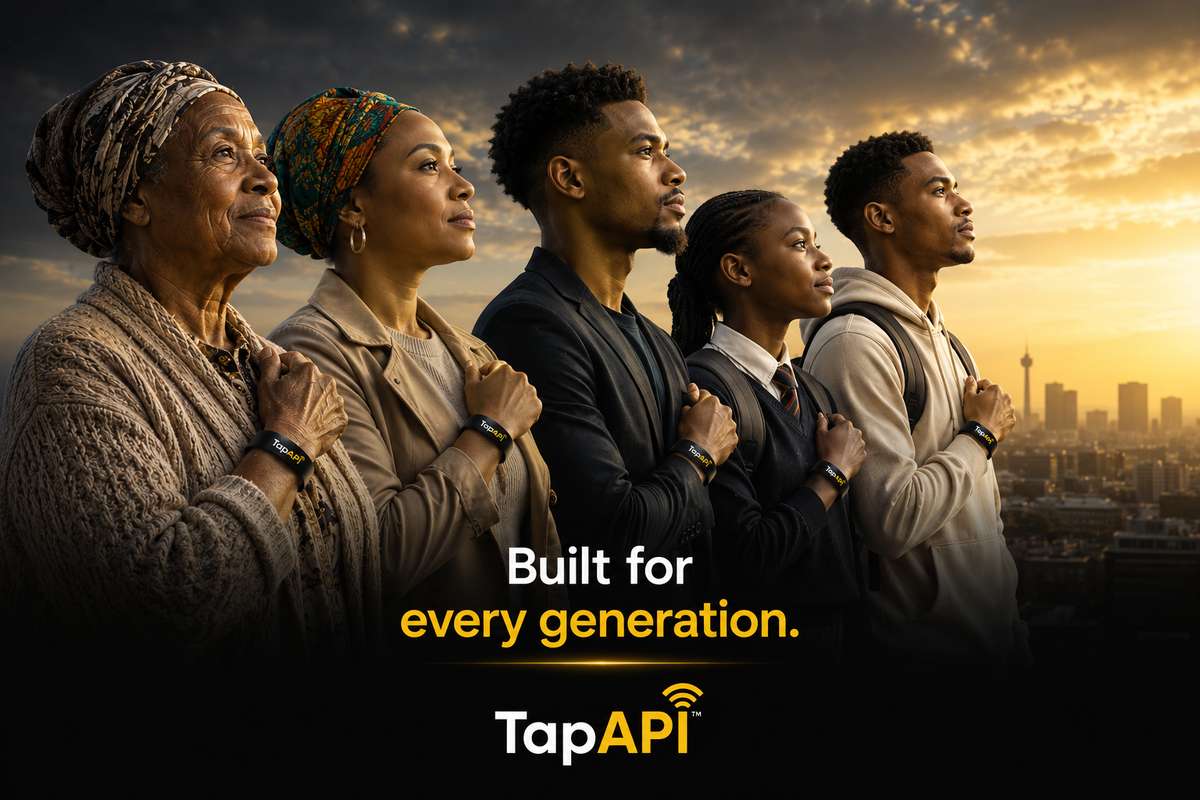 South Africans of every generation wearing TapAPI wristbands